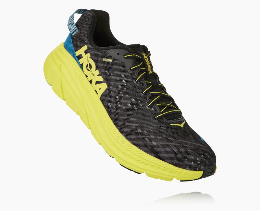 Hoka Mens Running Shoes NZ - Hoka Rincon Black/Green (NPB576143)